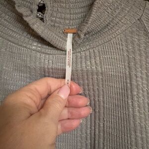 Taupe Free People Ribbed Knit Sweater